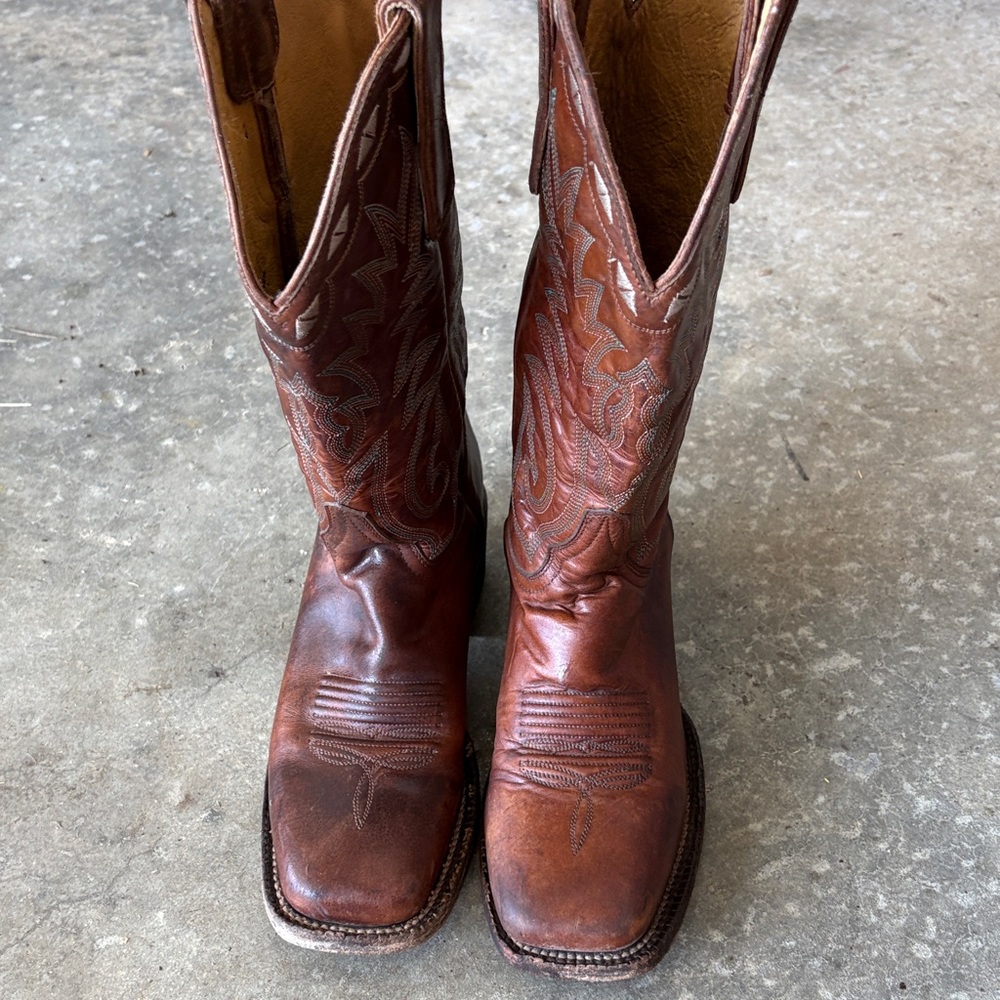 Classic Brown Leather Cowboy Boots